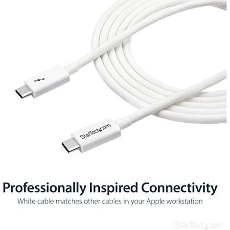 Startech Cable Thunderbolt 3 Pasivo de 2m - 20Gbps - PD 100W - Vídeo 4K, Blanco (1/4)