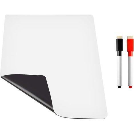 Ecleanfy - Tableau blanc magnétique avec feutres et effaceur multicolore (1/2)