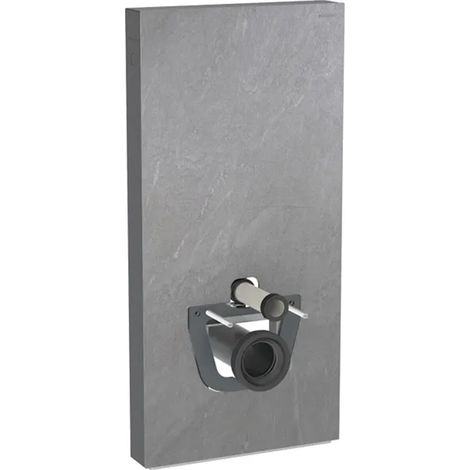 Panneau sanitaire Geberit MONOLITH pour WC suspendu, 101 cm, habillage frontal en grès-céramique aspect ardoise, latéral aluminium chromé noir - Geberit (1/4)