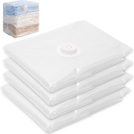 Lot de 4 sacs sous vide pour vêtements, 80 x 100 x 38 cm, XXL, extra grands, sacs sous vide, pour vêtements, s, économisent de l'espace, sacs à vêtements pour oreillers, couettes, linge de (1/5)