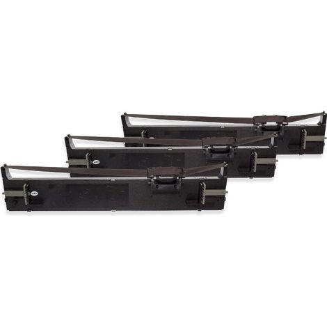 vhbw 3x Ribbon Cartridge Replacement for Epson S015610, C13S015610 for Dot Matrix, Receipt Printer - Black Ink Ribbon