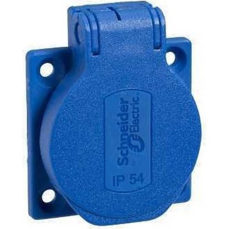 Schneider Electric – Prise de courant encastrée 10/16A PKS51B – 2P+TT avec serrage arrière – IP54 pour environnements variés – Boîtier auto-extinguible (1/3)