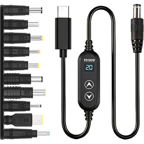 Câble de Charge rapide PD100W puissant avec bouton de réglage-D (1/2)