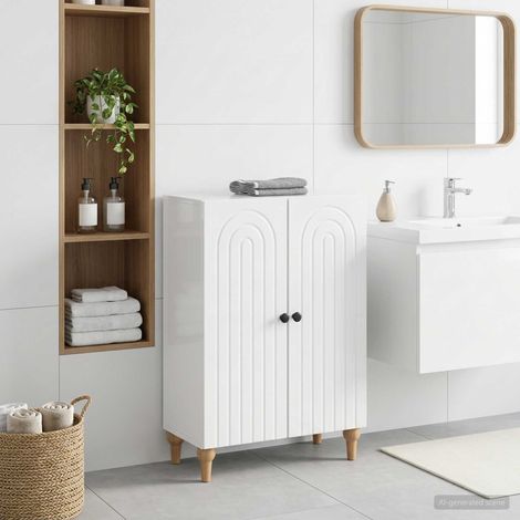 vidaXL Armario de Almacenamiento para Baño ALKMAAR Blanco Brillante (1/5)