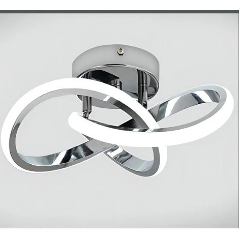 GOECO LED ceiling light, single fashion ceiling light, silver, white light 6000k, 22W (1/5)