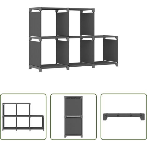 vidaXL Étagère de décoration - Étagère d'affichage 5 cubes Gris 103x30x72,5 cm Tissu (1/5)