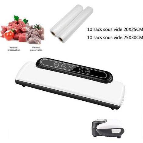 Machine sous vide scellant à vide 110W - Blanc - Emballeuse sous vide - Scellage sous vide - Sceller - Arrêter (1/4)