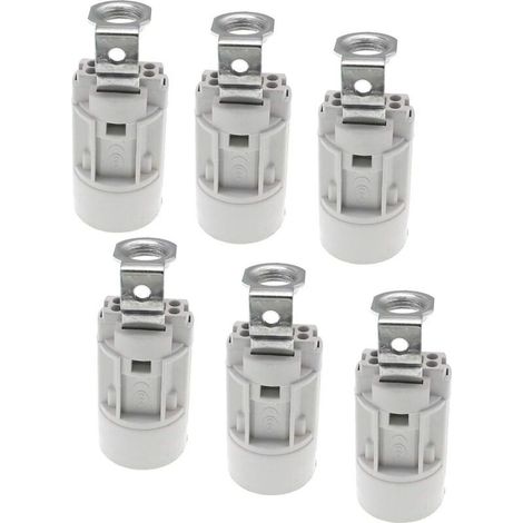E14-Fassung für Flammenlampen, thermoplastisch, schwarz, SES 52 mm hoch, 1/8 IPS Hickey-Gewinde (1/5)