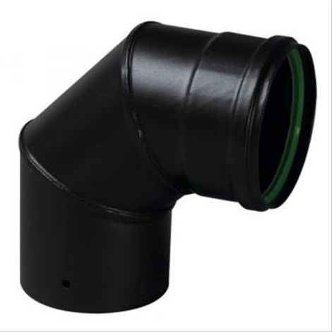 Coude 90° conduit pellets émail noir mat diam 80mm