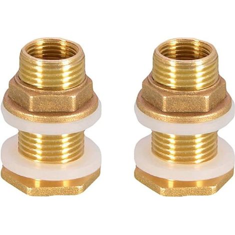 BelleRise - 1/2 Laiton Réservoir d'eau Tuyau d'eau Raccord 2 Pièces Douille de Réservoir en Laiton 4,2 Cm pour Robinet Seau de Pluie (1/5)
