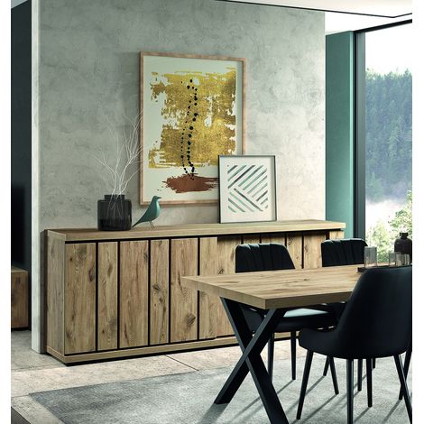 Buffet/bahut contemporain 232 cm chêne canyon Stephie (1/5)