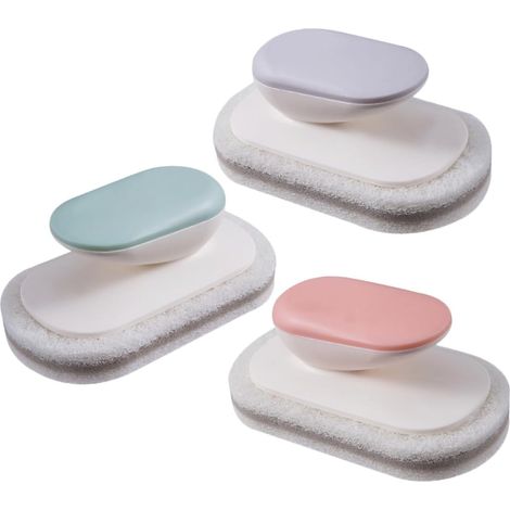 Brosse à Récurer Cuisine 3 Pièces en PP et Tissu pour Nettoyage Plaques et Casseroles, Nettoyage, Surface Préservée, Style Simple et Soigné (1/5)