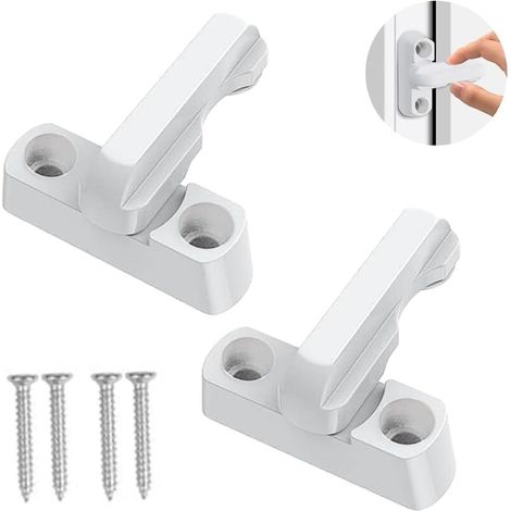 Lot de 2 verrous de fenêtre en aluminium – Verrouillage entrebâilleur pour portes et fenêtres – Installation facile – Sécurité renforcée