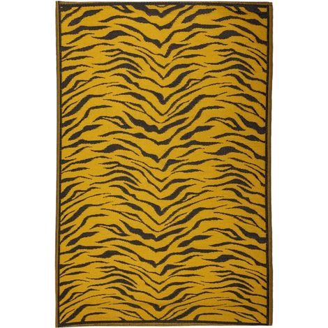 Tapis Jardin Tigre Réversible - Jaune/noir - 150 x 242,5 cm - Livraison gratuite (1/3)