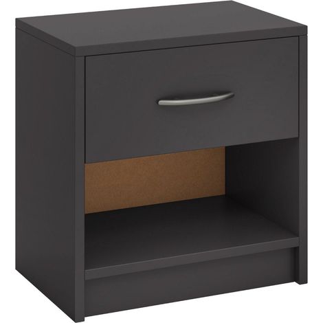 Mesita de noche con cajon mesita auxiliar pequena con compartimento abierto 385 x 28 x 405 cm gris