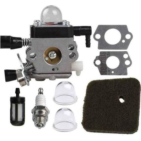 8pcs STIHL FS38 HL45 HS45 KM55 FC55 FS45 FS46C C1Q-S186 Bougie d\'allumage Filtre Filtre Filtre à huile Kit de coupelle (1/4)