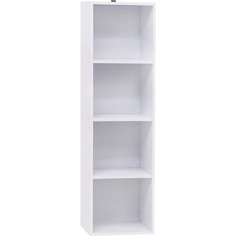Libreria in legno 4 cubi scaffali da ufficio 106 cm bianco 190000388