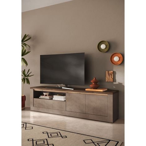 Meuble TV moderne 207 cm bronze/mercure Isia (1/4)