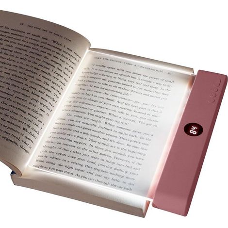 Luz portátil para libros，luz plana para libros con temporizador，lámpara de mesa con luz brillante，luz de lectura tipo cuña，automática (rosa) (1/5)