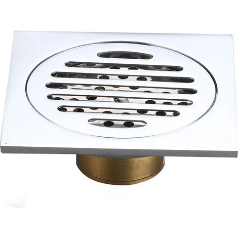 Siphon de sol carré en acier inoxydable pour douches, avec récupérateur de cheveux, adapté aux salles de bains.-AquaForge (1/5)