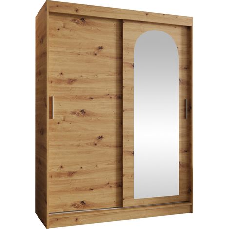 Armario Hartford 502, Roble Artisan, 200x150x62cm, Puertas de armario: Correderas, Número de estantes: 0