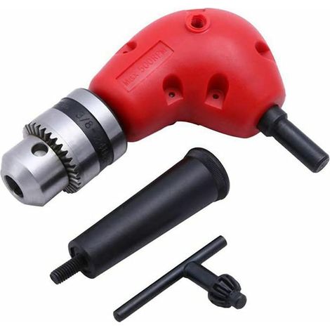 Embout de Perceuse à Angle Droit de 0,8 à 10 mm Avec Tige Ronde à 90 Degrés Accessoire D'angle Mandrin à Trois Mâchoires Outil de Réparation Avec Tige de 9,5 mm DZ04B (1/4)