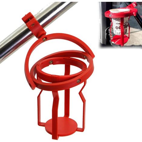 Portavasos giratorio, Portavasos giratorio ajustable impreso en 3D, Portavasos ajustable para colgar, bicicletas y patinetes eléctricos, Rojo (1/5)