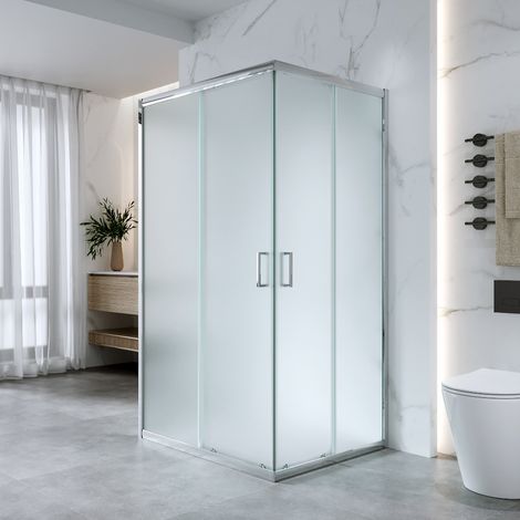 Cabina Doccia 3 Lati 70x90x70 Cm H 185 cm vetro 6 mm Opaco Scorrevole  Kiro