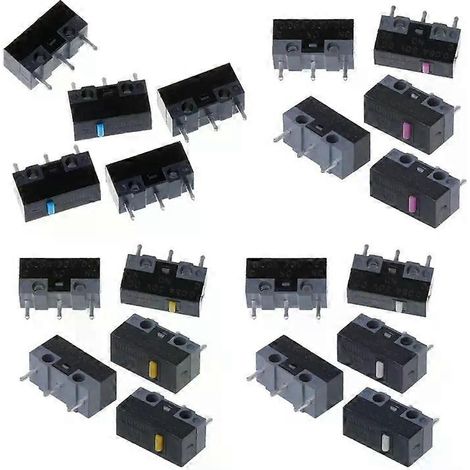 Lot de 5 micro-interrupteurs et micro-boutons originaux HUANO pour souris (1/4)