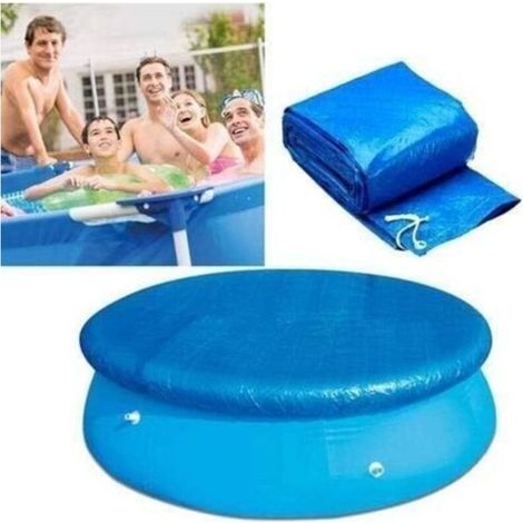 Schutzhülle/Poolabdeckung für Pools mit 183 cm Durchmesser, mit Seilbefestigungen, robuste, staub- und winddichte Abdeckung für runde Aufstellpools (1/5)
