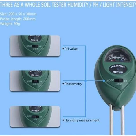 3 en 1 Testeur de ph du sol Testeur de Nutriments Testeur de Humidité (1/4)