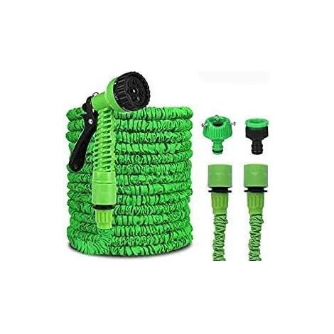 QAZQA Tuyau d'Arrosage Extensible, Tuyau d'eau télescopique 15M / 50FT avec 8 Fonctions Pistolet, pour Jardinage, Laver la Voiture, Arroser, Baigner Animal, Camping etc(Anti-Fuite - Léger - Vert ) (1/5)