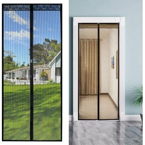 Magnetisches Moskitonetz für Fenster und Türen, 100 x 210 cm – Strapazierfähige Polyesterfaser – Bohrfreie Montage – Insektenschutzgitter für Schiebetüren (1/4)