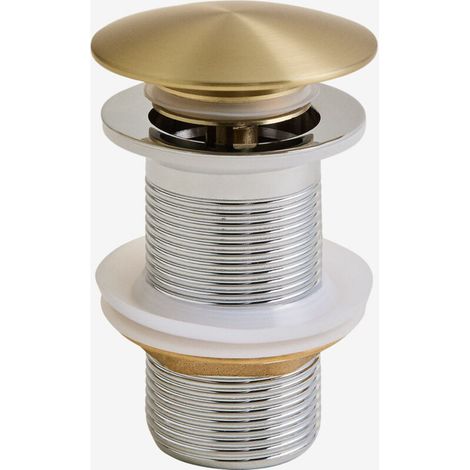 Robinet de vidange d'évier Orveta Click-Clack en acier inoxydable et laiton Doré (1/5)