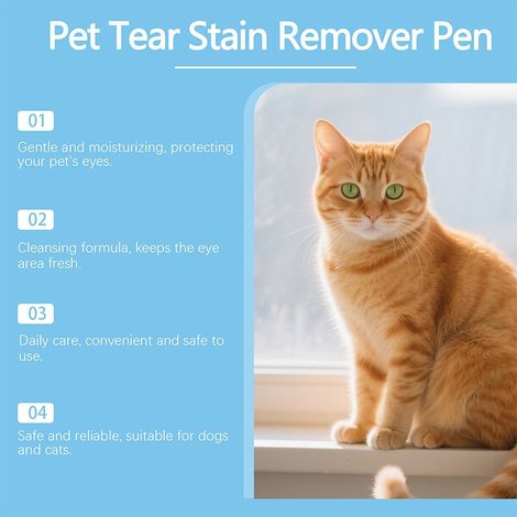 Soin oculaire doux pour chiens et chats, élimine les sécrétions et les traces de larmes. Convient au soin et au nettoyage des yeux des chats et des chiens. (1/4)