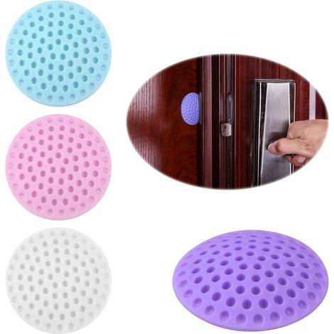 Door Stopper, 4pcs Anti-Collision Pads 4 Colors Doorstops, Soft Strong Self Adhesive Rubber Pads Multifunctional Desk and Locks Handle Pads Door Bumpers Furniture Protectors (4pcs) (1/5)