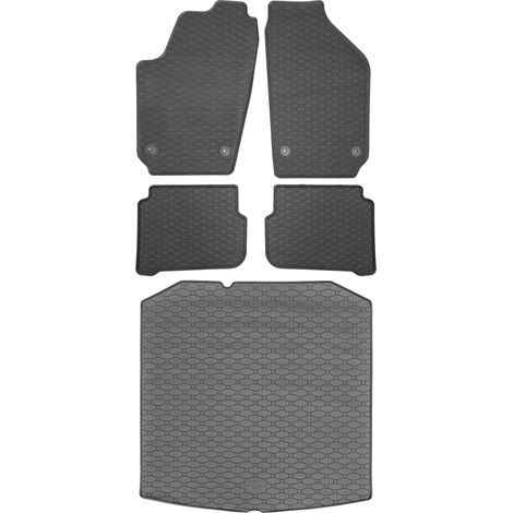 Juego de alfombrillas de goma para coche y maletero para Skoda Fabia I Kombi (2000-2008).