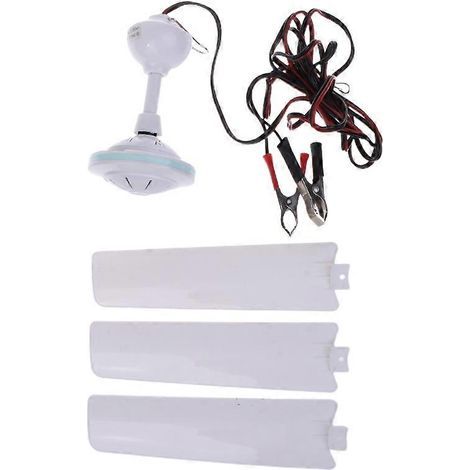Ventilateur de plafond silencieux à 3 pales en plastique DC12V pour tente de camping (1/5)