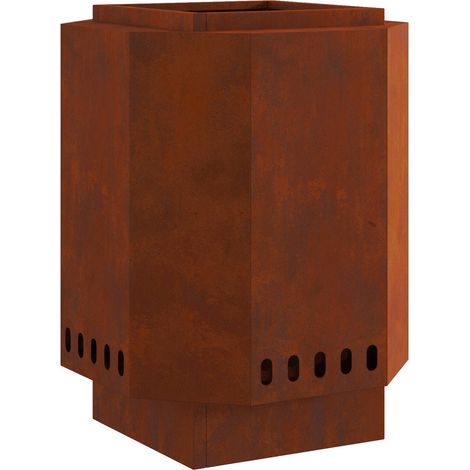 Foyer sans fumée Marron 38 x 38 x 51 cm Acier patiné