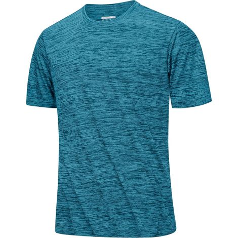 Men's Sports Breathable Lightweight Running Bodybuilding Gym Training Fitness T Shirt Short Sleeve (1/5)