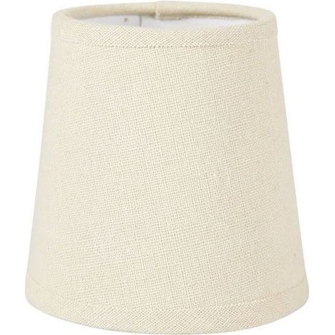 Abat-jour - Rond - Beige lin - Pour lampe - Base 10 cm - Pince ampoule