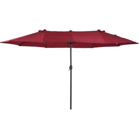 Parasol de jardin double 460 x 270 cm – Toile en polyester résistante – Mât en deux parties pour stabilité – Protection solaire supérieure