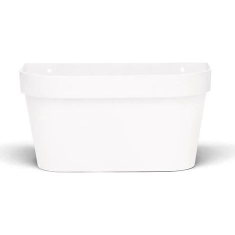Maceta mural - GARDEN ID Star - Blanco 36 x 16 cm - Reserva de agua con sistema de desbordamiento - Reciclado y 100% reciclable
