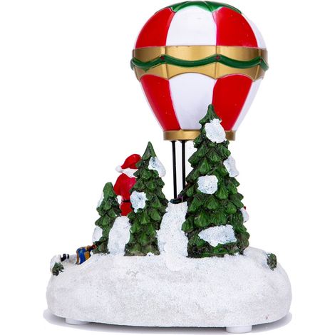Lámpara de mesa LED de resina para Navidad – bar de aperitivos vintage, coche globo iluminado – decoración de mesa de interior – regalo de decoración para el hogar [Tipo A 15 x 13 x 18 cm] [Material:  (1/5)