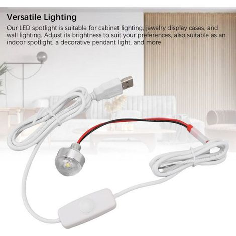 projecteur alimenté par USB Mini projecteur LED 5V, alimenté par USB, lumière à intensité, pour vitrine, deco ampoule (1/4)