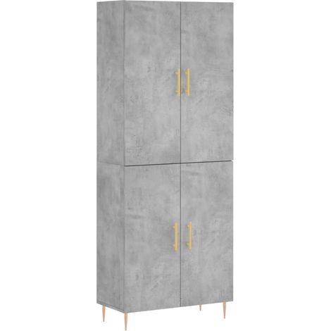 Credenza cassettiera mobile contenitore organizer cucina soggiorno salotto alto 695 x 34 x 180 cm legno ingegnerizzato grigio 020034508