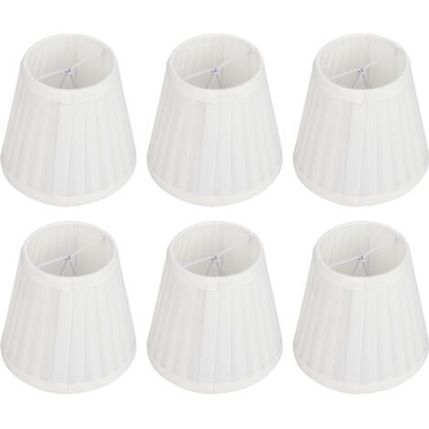 Set mit 6 Stofflampenschirmen für Kronleuchter, Wandleuchten oder Stehlampen, ideal zur Dekoration von Wohnzimmer, Schlafzimmer oder Hotelzimmer.
