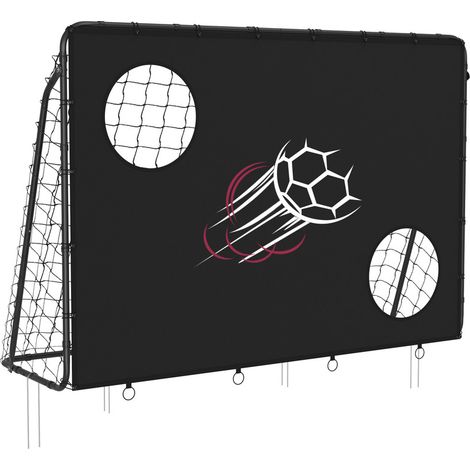 Cage de Football pour Enfant avec Toile Cible, Filet de Football, Montage Rapide, pour Jardin, Cour, Parc, Plage, Tubes en Fer, Filet en PE, Noir