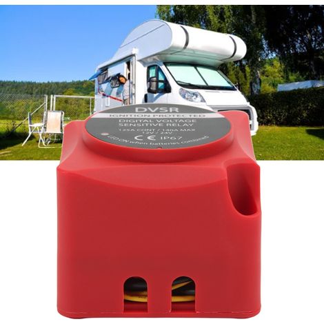 Relais Sensible à la Tension VSR 140A 12V/24V avec Indicateur LED pour Batterie de Véhicule, Camping-Car, Quad et Auto