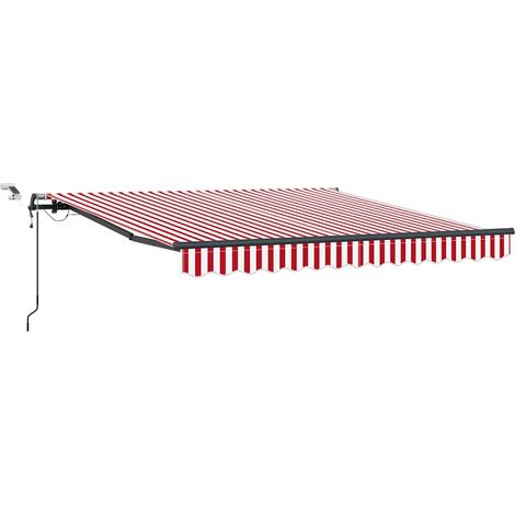 Tenda retrattile Rosso e Bianco 300 x 250 cm Poliestere vidaXL (1/5)